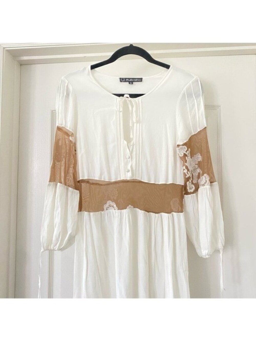 For Love & Lemons Eva Midi Dress Lace Prairie Cottagecore Bohemian Festival Sz S - Picture 5 of 11